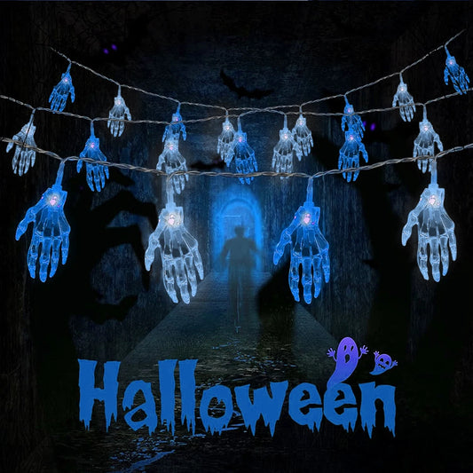 1PC 3M 20LED Halloween Spooky Skeleton Hand