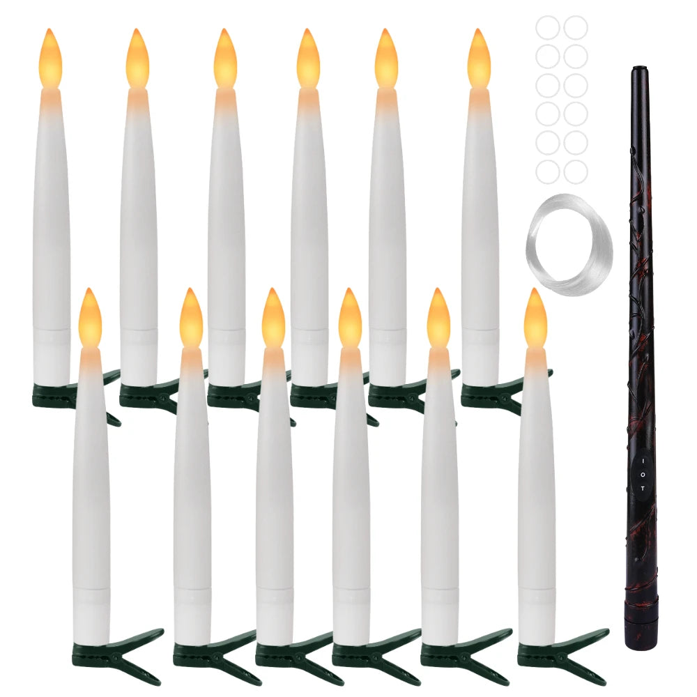 Floating Electronic Candles -  Magic Wand Remote Hanging Candles