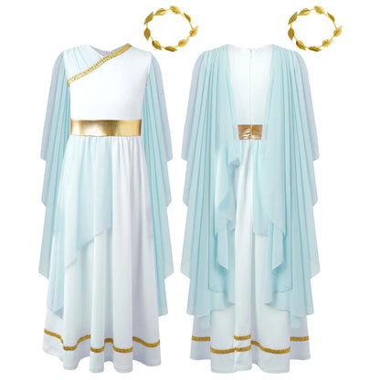 Girls Athena Costume Greek Princess Dress