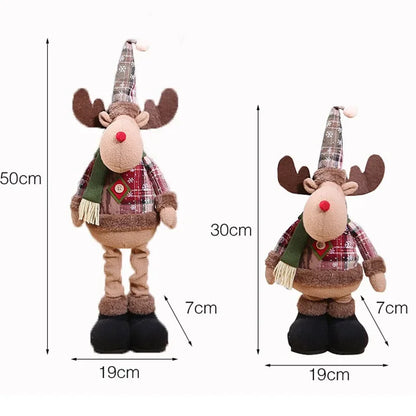 Christmas Dolls Tree Decor New Year Ornament Reindeer Snowman Santa Claus Standing Doll  Decoration Merry Christmas 2023