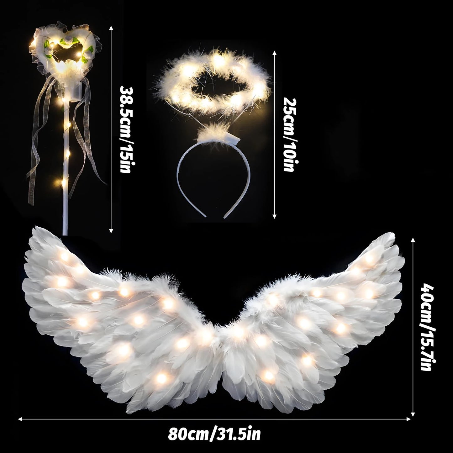 31.5" Angel wing halo and fairy wand