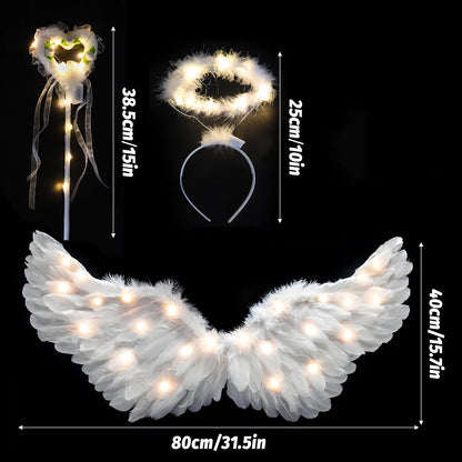 31.5" Angel wing halo and fairy wand