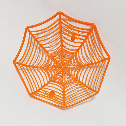 Halloween Candy Basket Black Orange Spider Web