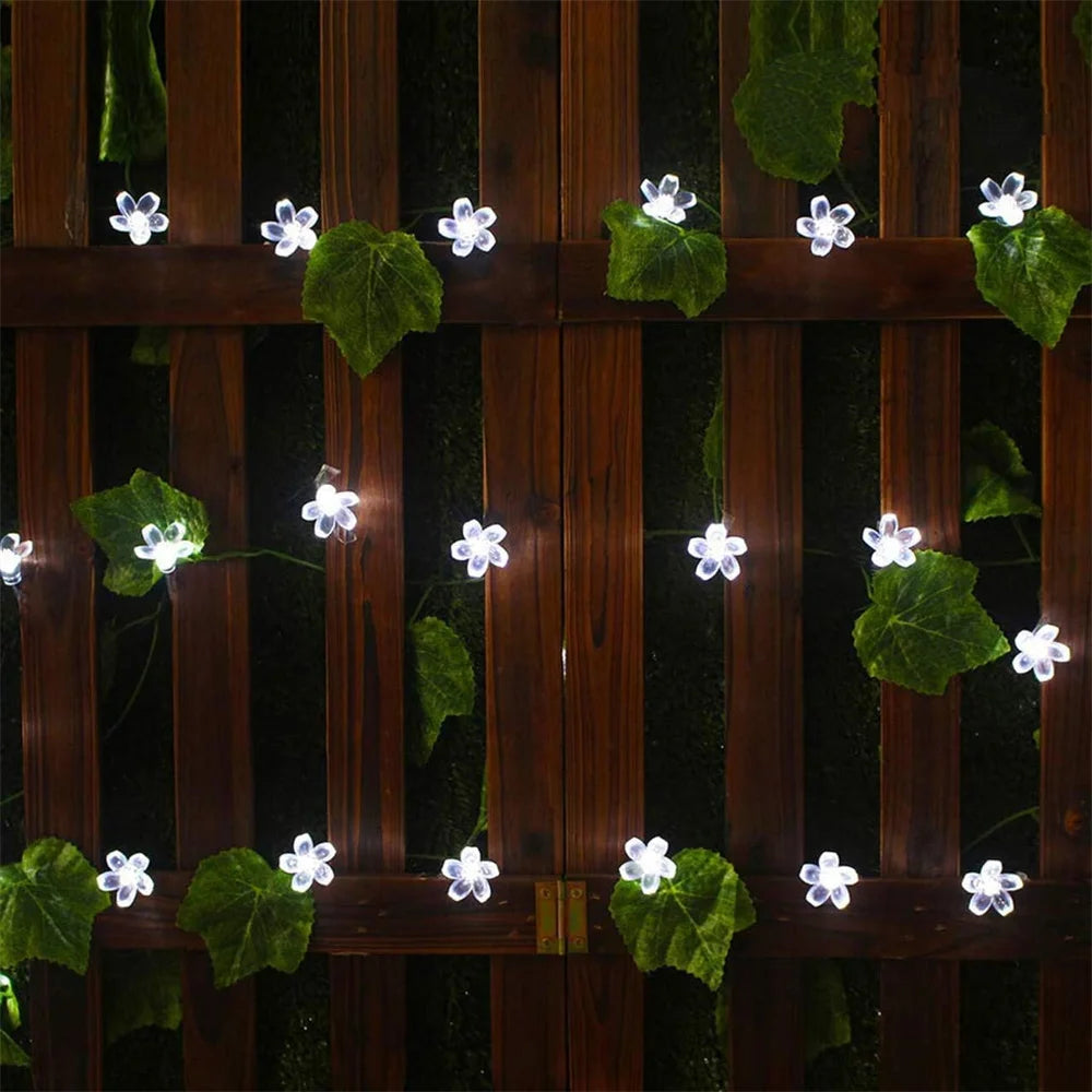 Outdoor Solar Flower String Lights Waterproof Fairy Light Decorations