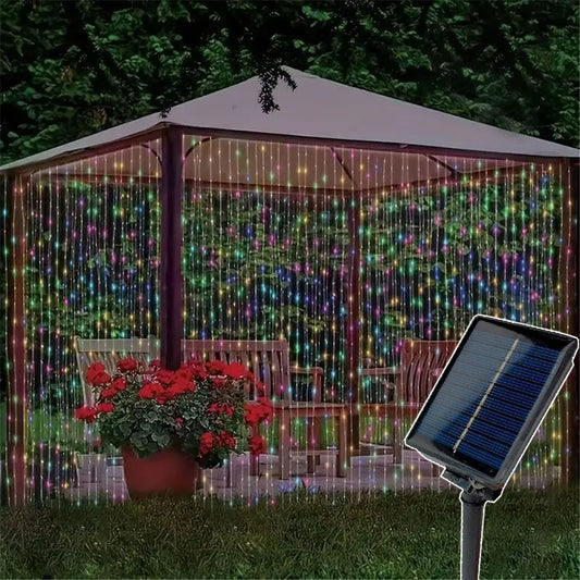 Fairy Lights Outdoor LED Solar Curtain Lights String 3/6M