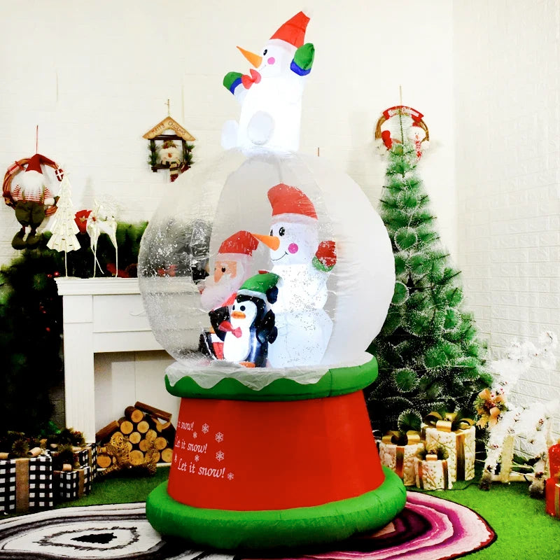 Inflatable Christmas Snow Globe with LED Light