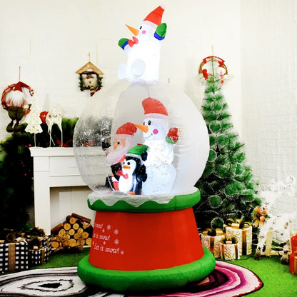 Inflatable Christmas Snow Globe with LED Light