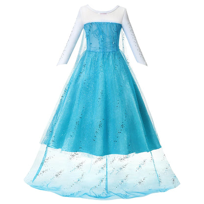 Summer Fancy Queen Elsa Anna Costume Girls