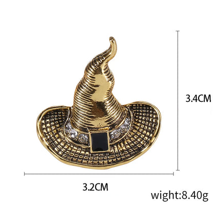 Metal Witch Hat Brooch for Man