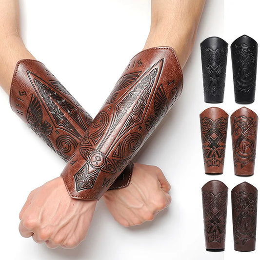 Medieval PU Leather Gauntlet Wristband