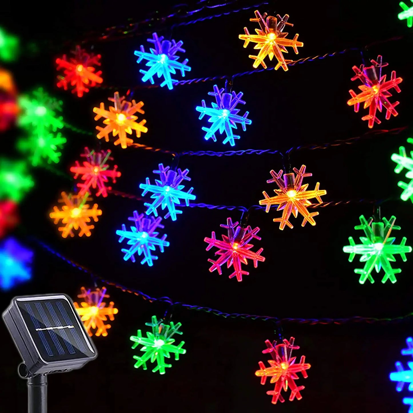 Snow Lamp Christmas Solar Snowflake String Lights