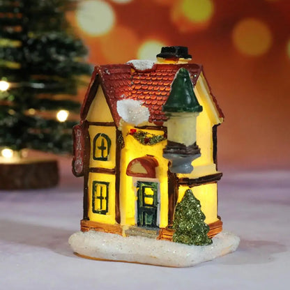 Christmas LED Light Wooden House Luminous Cabin