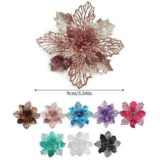 9cm Glitter Artifical Christmas Flowers Tree