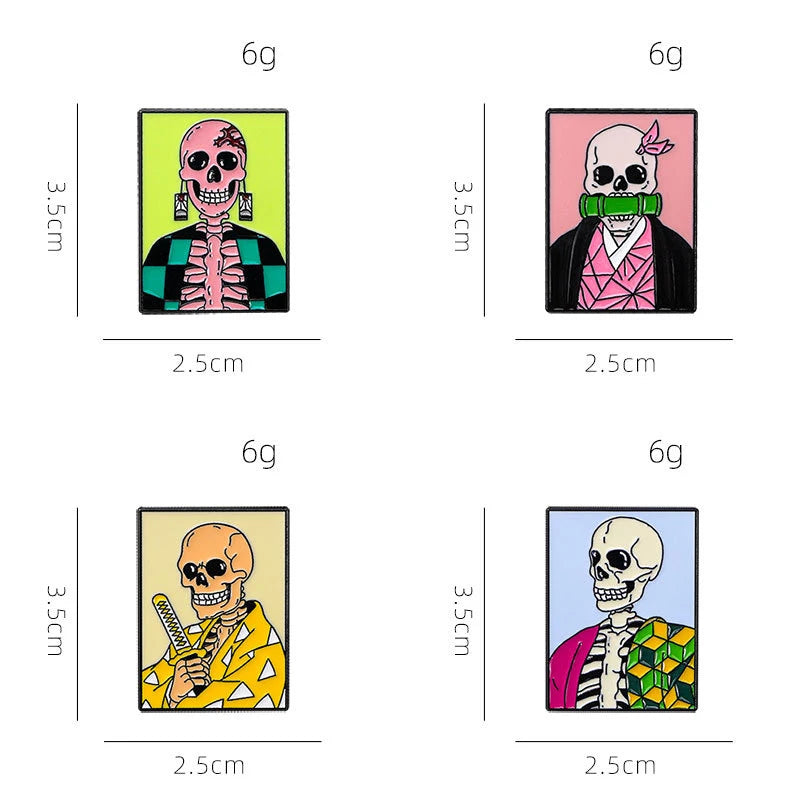 Spooky skull personalized cartoon brooches men and women