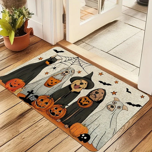 1pc Halloween Non-Slip Door Mat Spooky Dog