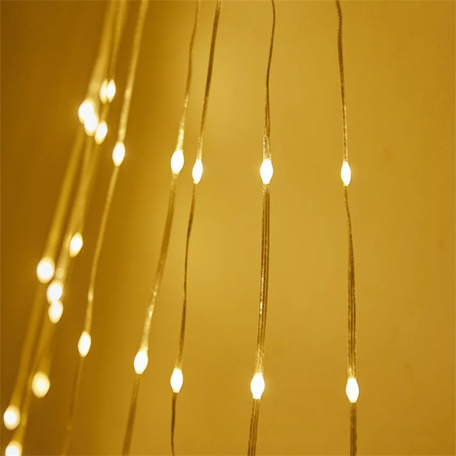 8 Modes Waterfall 9X2M Topper Star Garland