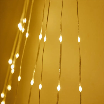 8 Modes Waterfall 9X2M Topper Star Garland