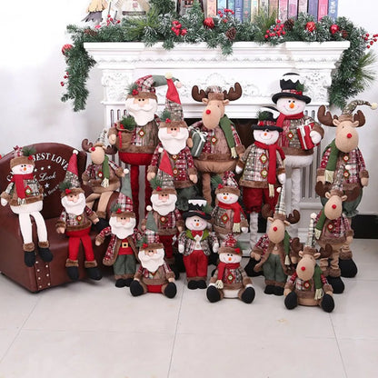 Christmas Dolls Tree Decor New Year Ornament Reindeer Snowman Santa Claus Standing Doll  Decoration Merry Christmas 2023