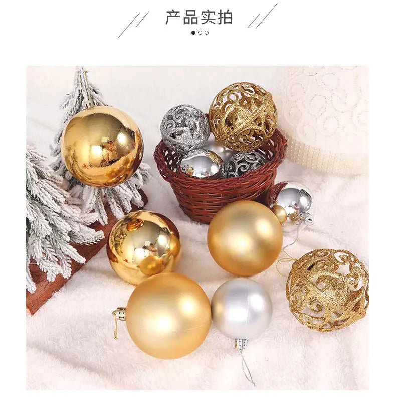 Colorful Hollow Christmas Tree Hanging Balls – 6pcs Electroplated Set