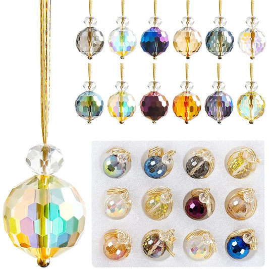 12Pcs Crystal Glass Christmas Balls Ornaments