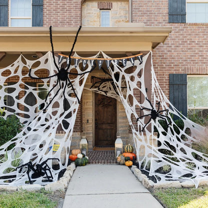 2/4m Halloween Decorations Outdoor Spider Web Giant