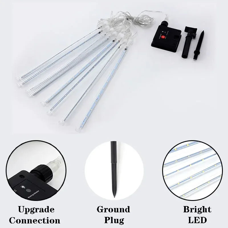 Solar Meteor Shower LED String Light