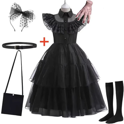 Wednesday Adams Cosplay for Girls Costume 2025
