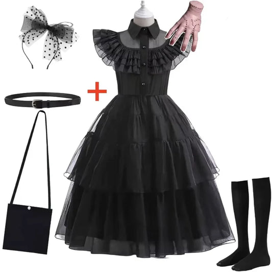 Wednesday Adams Cosplay for Girls Costume 2025