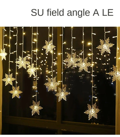 Led Snowflake Curtain Garland