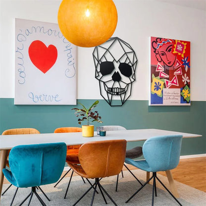 Human Skull Halloween Metal Wall Art Decor