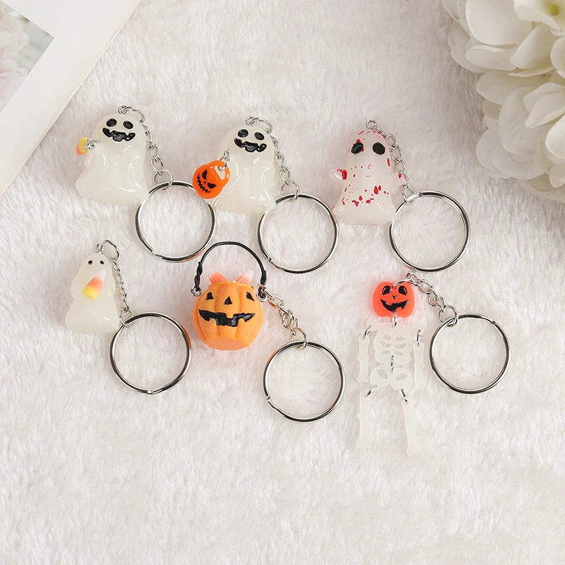 1Pc Halloween Keychain Resin Glow In Dark