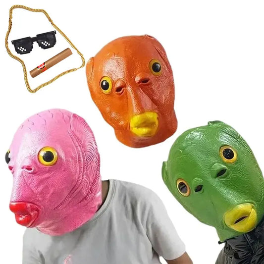 Cospaly Green Fish headed Monster Mask