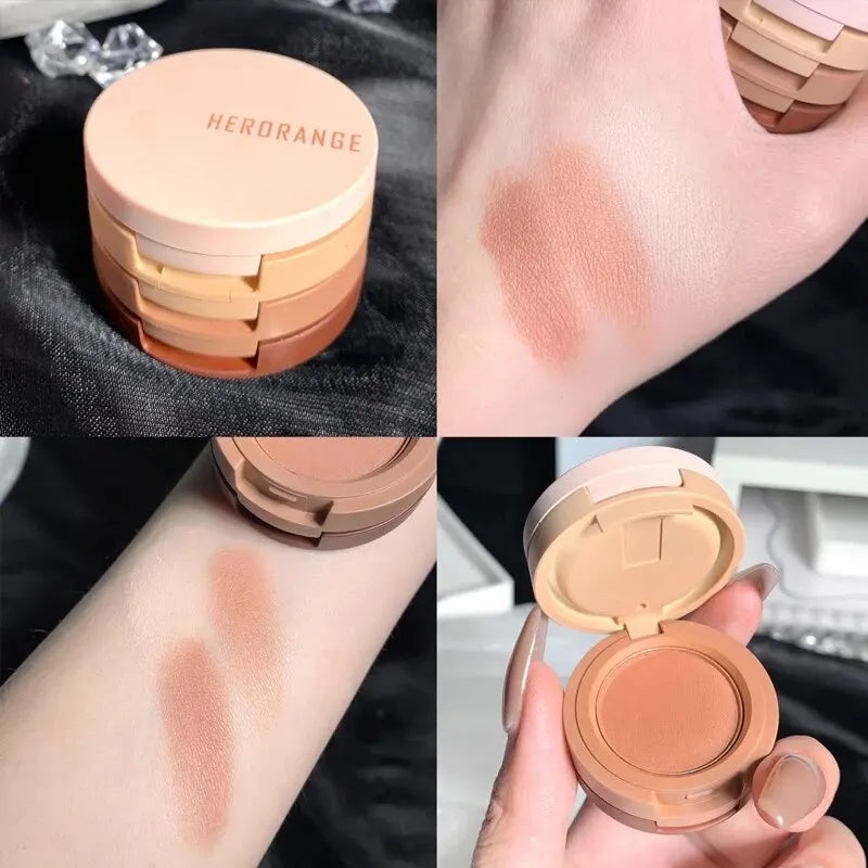 3 Warna Cute Nude Glitter Eyeshadow Palette