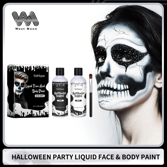 Halloween Party Liquid Face and Body Paint Black 120ml