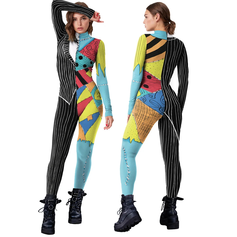 Women Slim Jumpsuit Catsuit Zentai Bodysuit Gothic Leggins