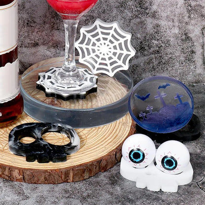 Resin Mold Spooky Halloween Coaster Candle Holder