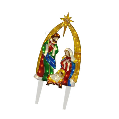 Outdoor Nativity Scene Christmas Decoration with Light for Courtyard Garden