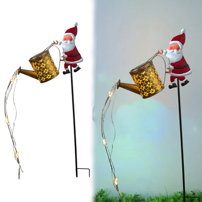 Santa Claus Solar Watering Can Waterproof Hanging Solar Lanterns