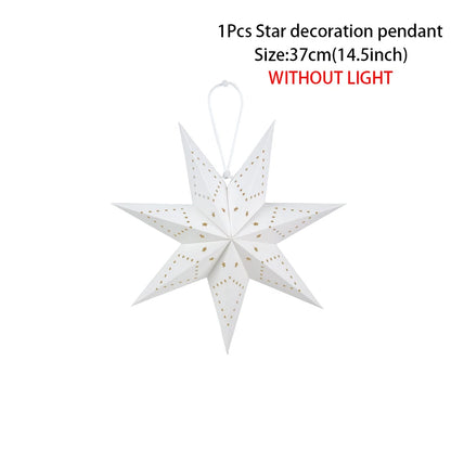 1pc White Hallow Out Star Hanging Decoration