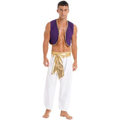 Aladin Costume Men Arabian Prince Cosplay Costume