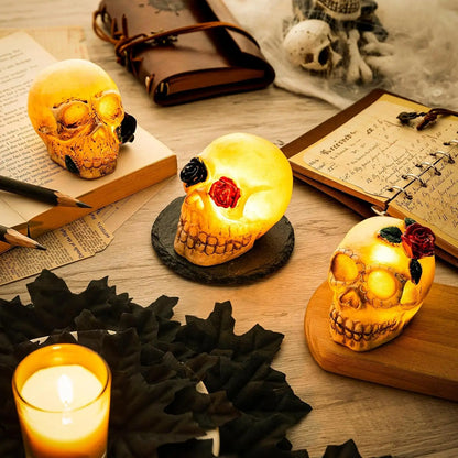 LED Skull Decor - Realistic Glowing Skeleton Heads