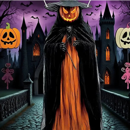 2D Halloween Horror Evil Pumpkin Man