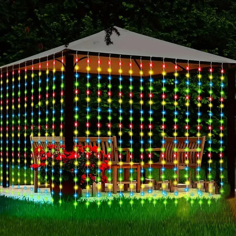 Solar Curtain Garland Led Lights