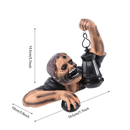 Zombie Spooky Lantern Scary Garden Statue Outdoor
