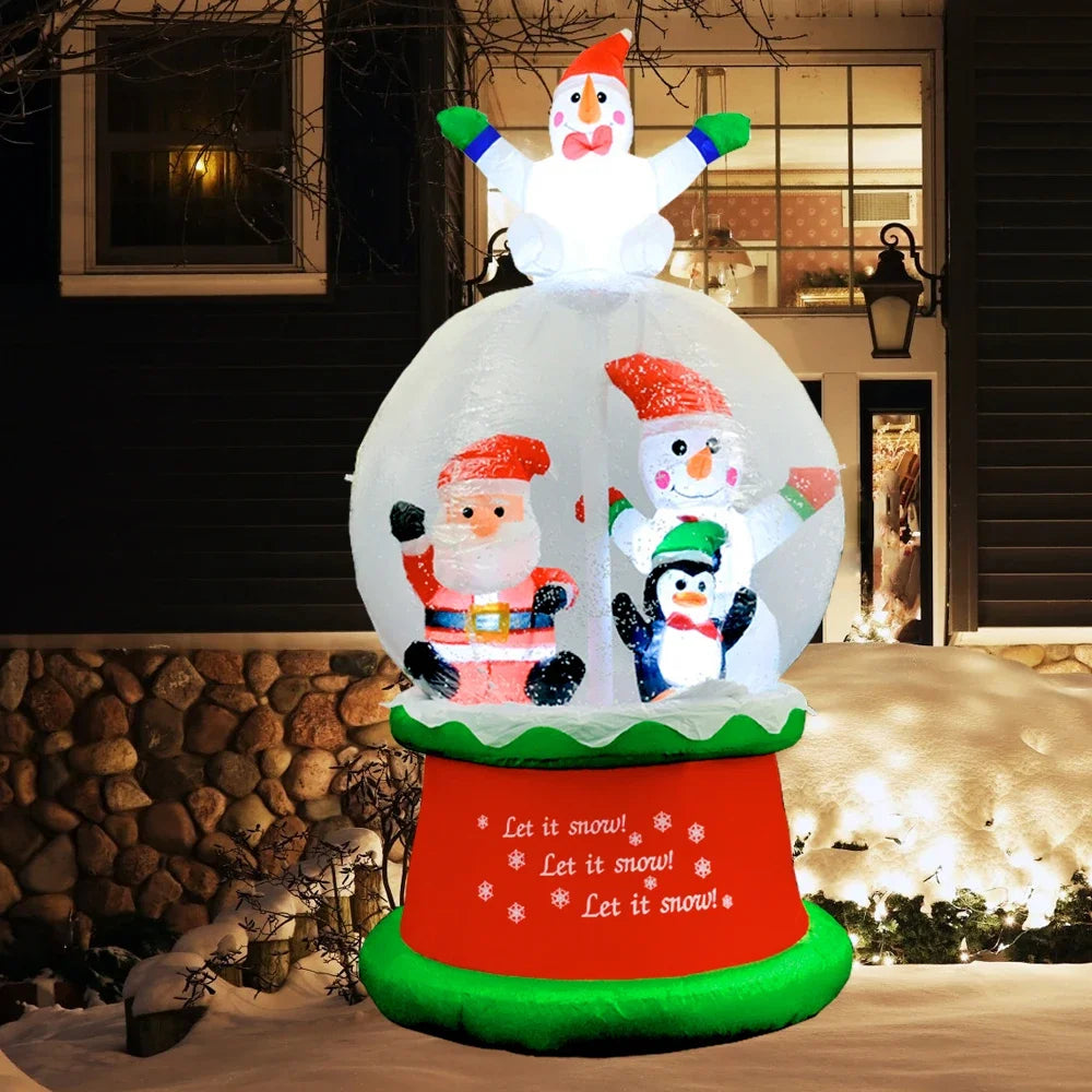 Inflatable Christmas Snow Globe with LED Light