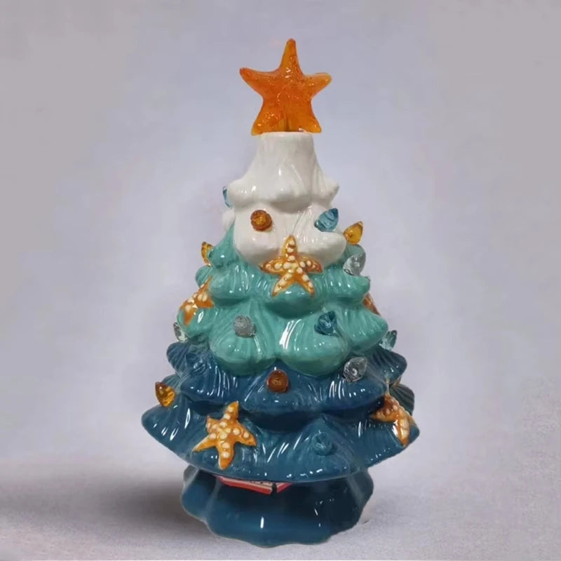 Relaxing Meditations Led Decor Ceramic Starfish Christmas Tree Night Light