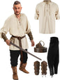 4 Pcs Halloween Men's Renaissance Costume Set