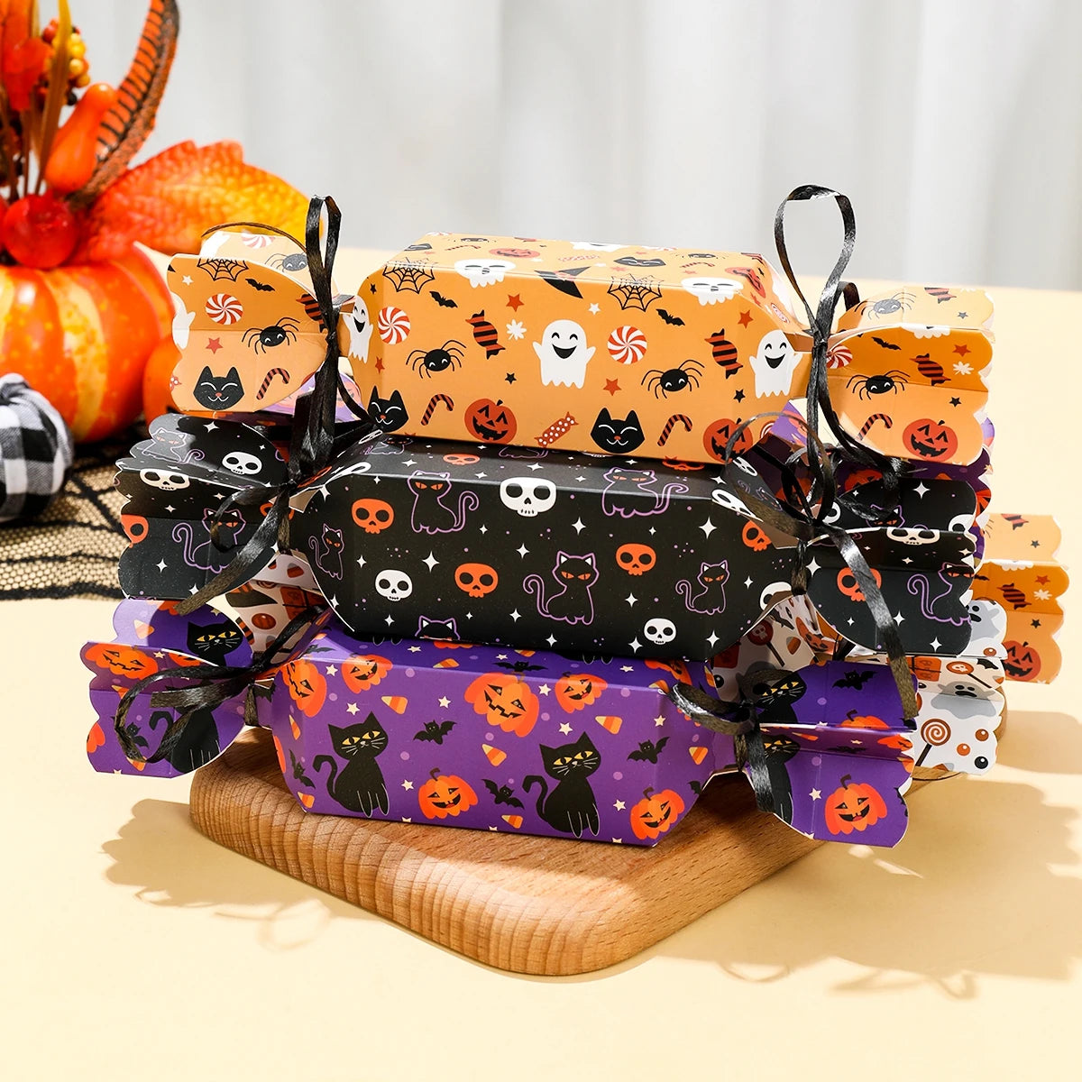 Pumpkin Ghost Cat  Halloween Trick Or Treat Box - Festivewarehouse™