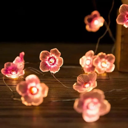 30LEDS Cherry Blossom Fairy String Lights - Pink Flower