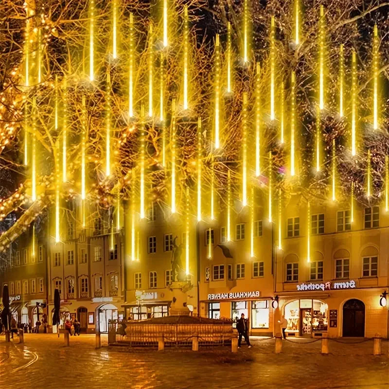 Solar Meteor Shower LED String Lights